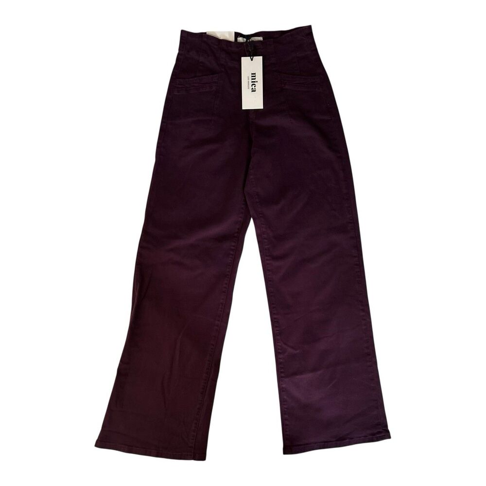Mica Denim Purple Super High Rise Wide Leg Pants Stretch Women’s Size 25 NWT